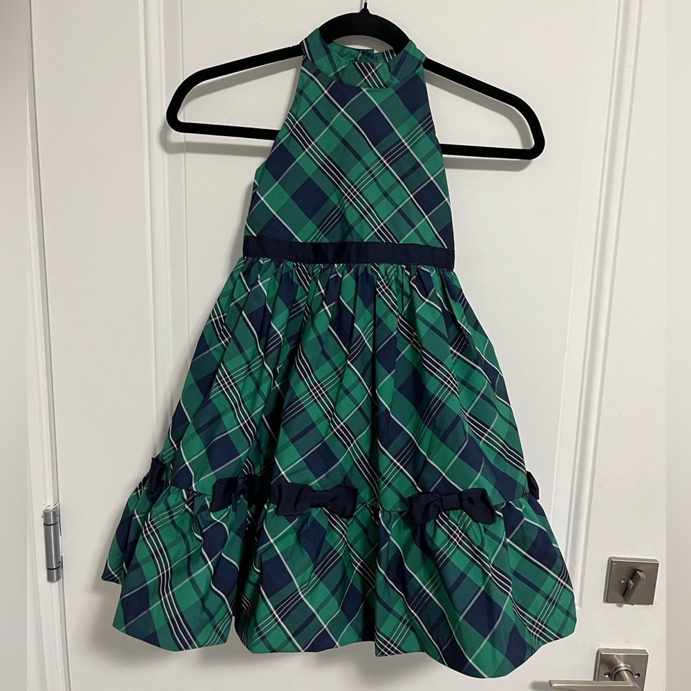 NWT - Janie and Jack Girl’s Ferry Green Tartan  Party Dress - Size 5